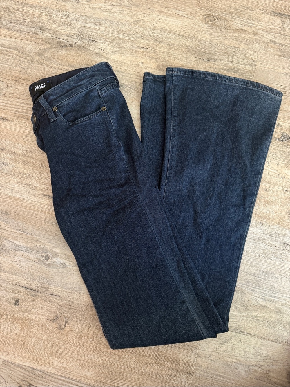 PAIGE Dark Indigo Wide Leg Jeans